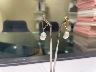 Pendientes Oro 18k Perla Barroca