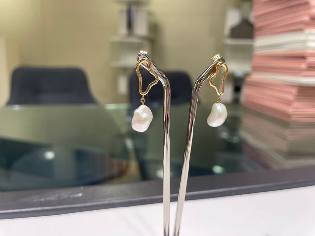 Pendientes Oro 18k Perla Barroca