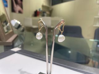 Pendientes Oro 18k Perla Barroca