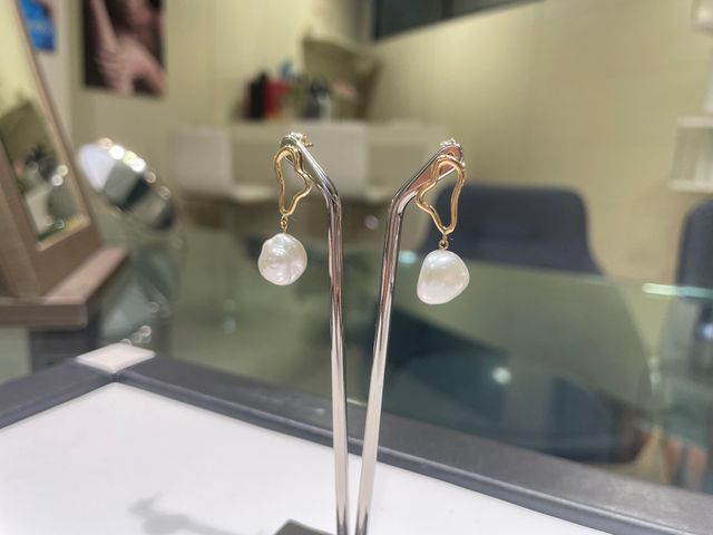 Pendientes Oro 18k Perla Barroca
