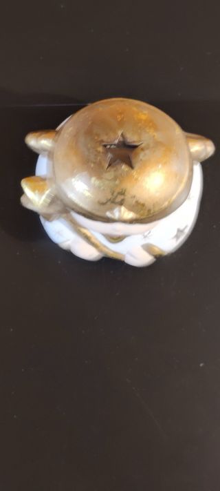 Porta lumino angioletto in terracotta oro bianco