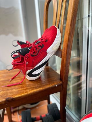 Zapatillas deportivas rojas y negras