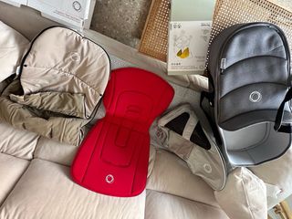 Cochecito Bugaboo Bee3 gris.  CAPAZO. accesorios