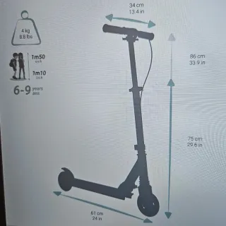 Patinete Oxelo morado con luz, plegable. PERFECTO.