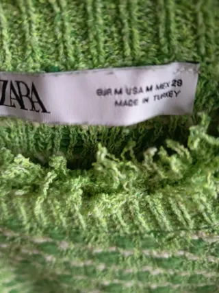 Jersey Zara verde y blanco