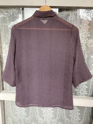 Camisa vintage Modital paisley negro y rosa