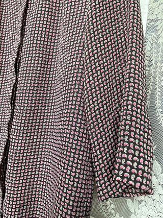 Camisa vintage Modital paisley negro y rosa