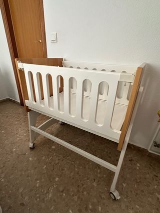 Minicuna Colecho Madera y Blanca