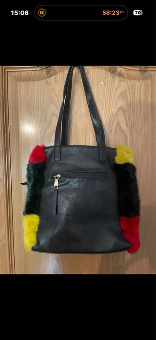Bolso de pelo multicolor