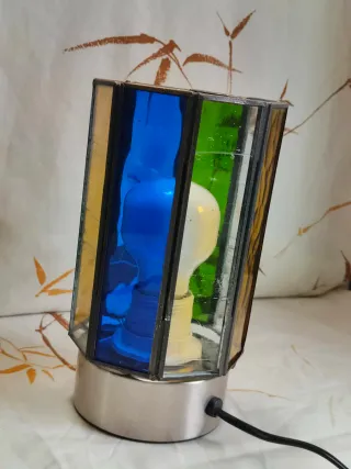 Coppia abatjour Tiffany vetro e metallo