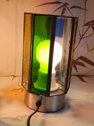 Coppia abatjour Tiffany vetro e metallo