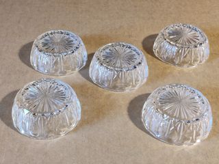 5 Ciotoline Vetro Lavorato Vintage