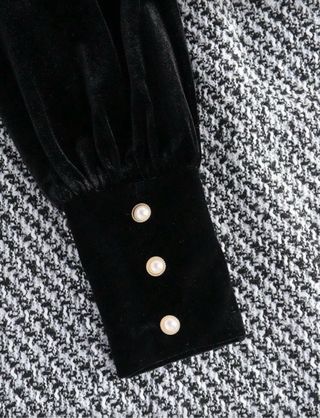 Vestido Negro y Gris Terciopelo Tweed