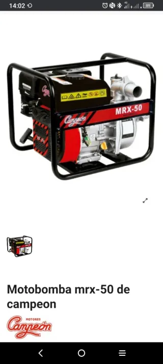 Motobomba Campeón MRX-50 Oferta solo hoy