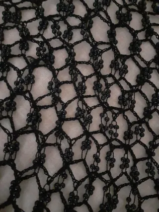 Maglietta rete nera con perline