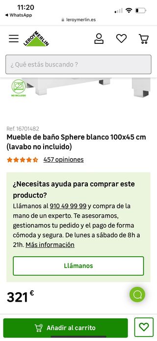 Mueble de baño blanco 3 cajones