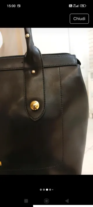 Borsa Vera Pelle Nera NUOVA