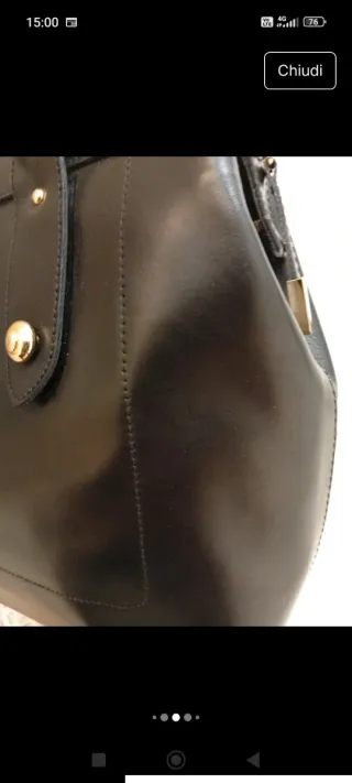 Borsa Vera Pelle Nera NUOVA