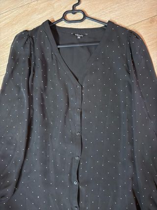 Blusa MS MODE pedrería negra Talla XXL