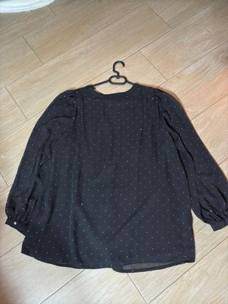 Blusa MS MODE pedrería negra Talla XXL