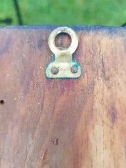 Antiguo Crucifijo de pared de cobre y madera