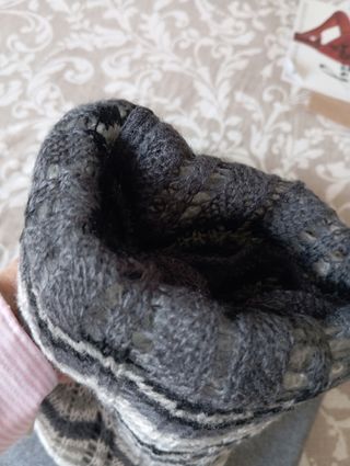 Bufanda lana gris y negra