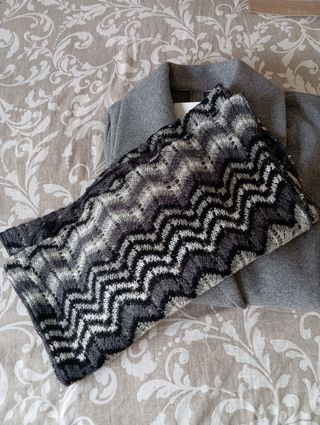 Bufanda lana gris y negra