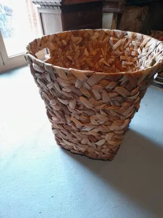 Cesto Mimbre XXL Beige y Marrón