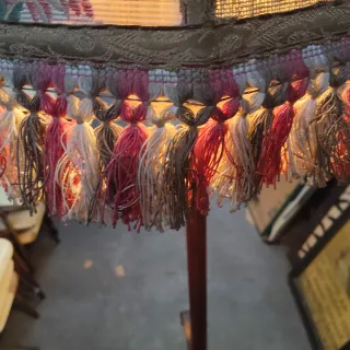 Lámpara antigua forja y tela