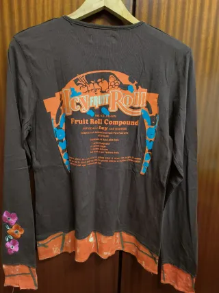 Camiseta New Caro Manga Larga Marrón Naranja