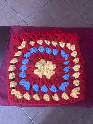 Maglia smanicata lana grossa multicolor