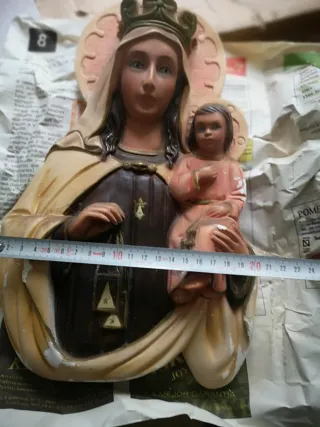 Virgen del Carmen con Niño Escayola