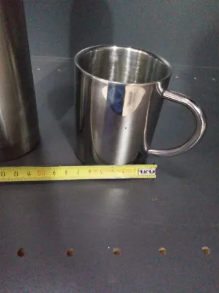 Termo y taza acero inoxidable