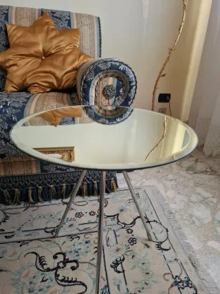 Tavolino rotondo specchio