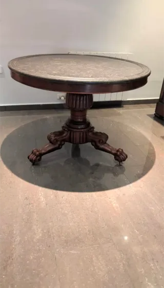 Mesa Charles X Francesa Madera Piedra
