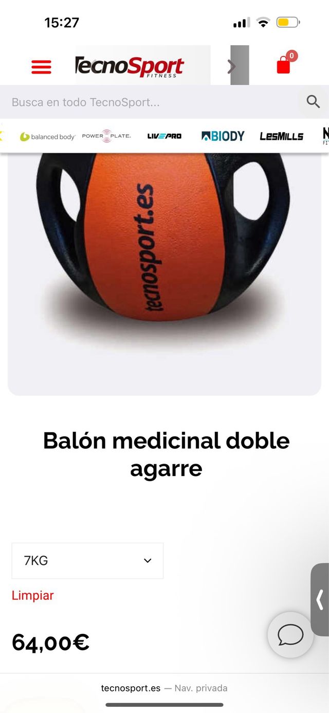 Balón medicinal Tecnosport doble agarre 7kg