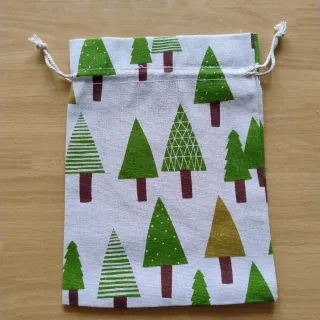 Sacchettini regalo Natale cotone alberelli