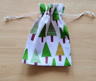 Sacchettini regalo Natale cotone alberelli