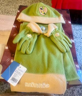 Conjunto Minnie Gorro Bufanda Guantes Infantil