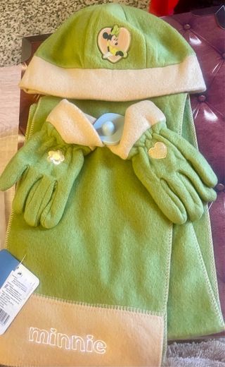 Conjunto Minnie Gorro Bufanda Guantes Infantil