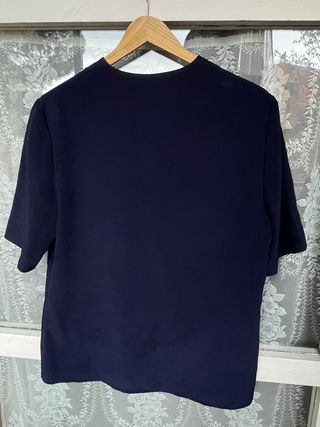 Blusa azul marino vintage botones metálicos