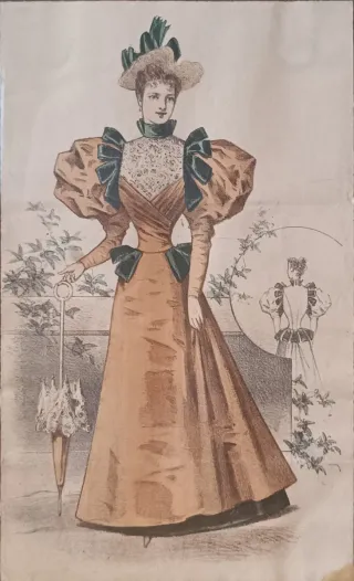 2 Grabados Antiguos Moda Victoriana