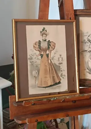 Grabado Antiguo Moda Victoriana