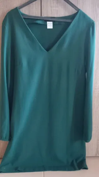 Vestido verde manga comprida tam 36