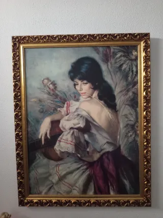 Cuadro mujer con guitarra