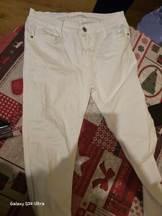 Pantalón REPLAY Mujer Talla M Blanco