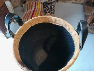 Cesto con asas Marroquí Yute y Caucho Reciclado