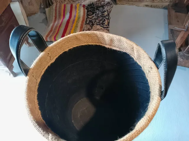 Cesto con asas Marroquí Yute y Caucho Reciclado
