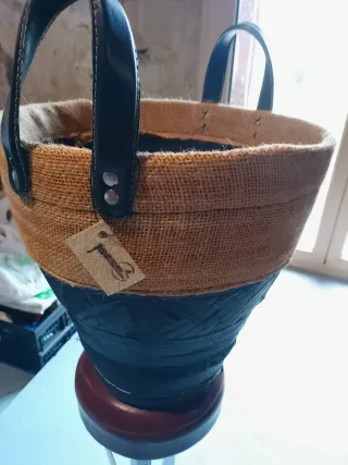 Cesto con asas Marroquí Yute y Caucho Reciclado