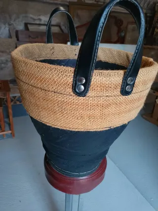 Cesto con asas Marroquí Yute y Caucho Reciclado